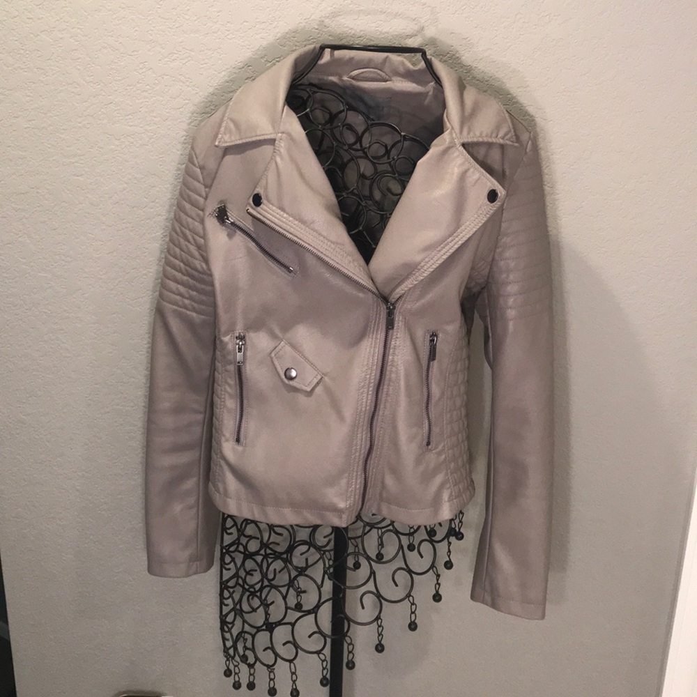 Taupe Leather Jacket